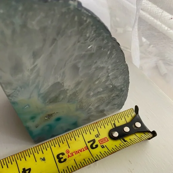 Natural Geode Bookends. Paperweights. Purple or blue agate pieces. Brazilian - Picture 15 of 16